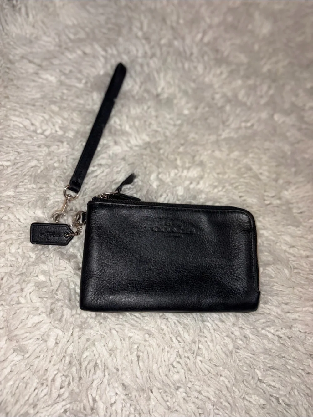 Coach Vintage Black Leather Wristlet